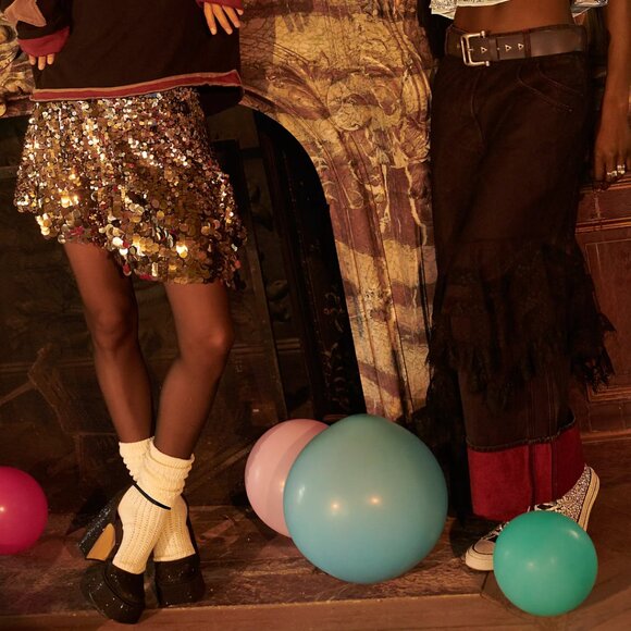 NEW Free People Can't Get Enough Sequin Mini Skirt Size 6 - Picture 5 of 11